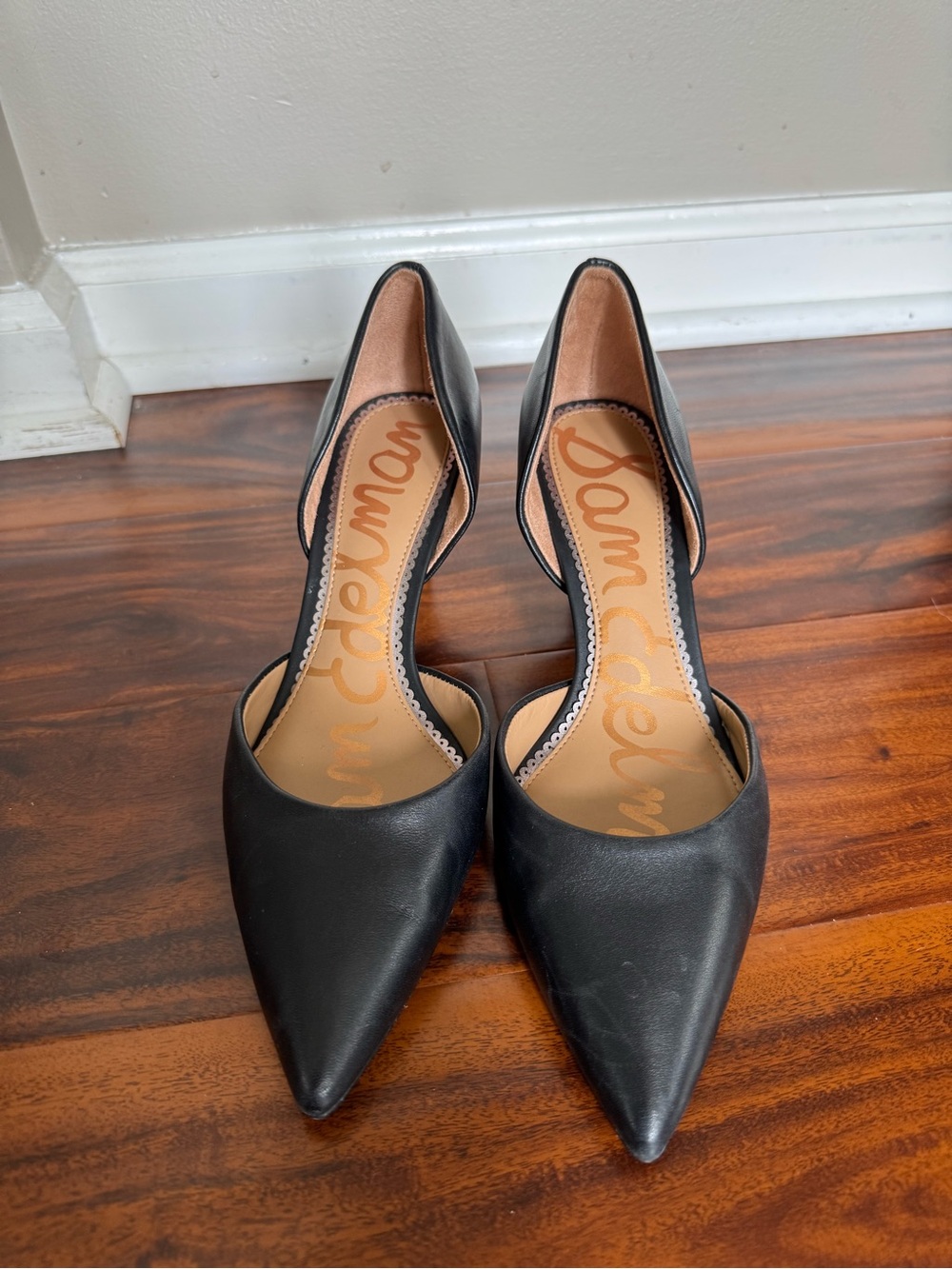 Sam Edelman Black Pointed D'Orsay Heels